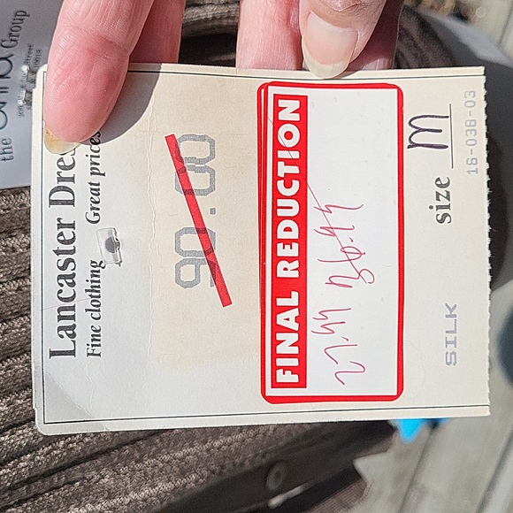 Ladies vintage silk knit short sleeve top with jacket, taupe, Anna Gray, M, NWT - Picture 4 of 14